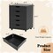 5-Drawer Rolling Storage Cabinet with Lockable Wheels and Cut-Out Handles for Home or Office